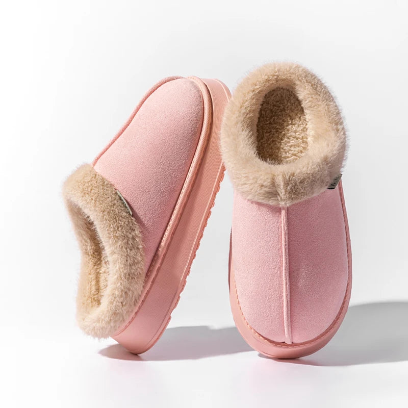 Autumn and Winter Slippers Women's Indoor Home Comfortable Fashion All-match Plush Warm Slippers Unisex Home Shoes for Winter