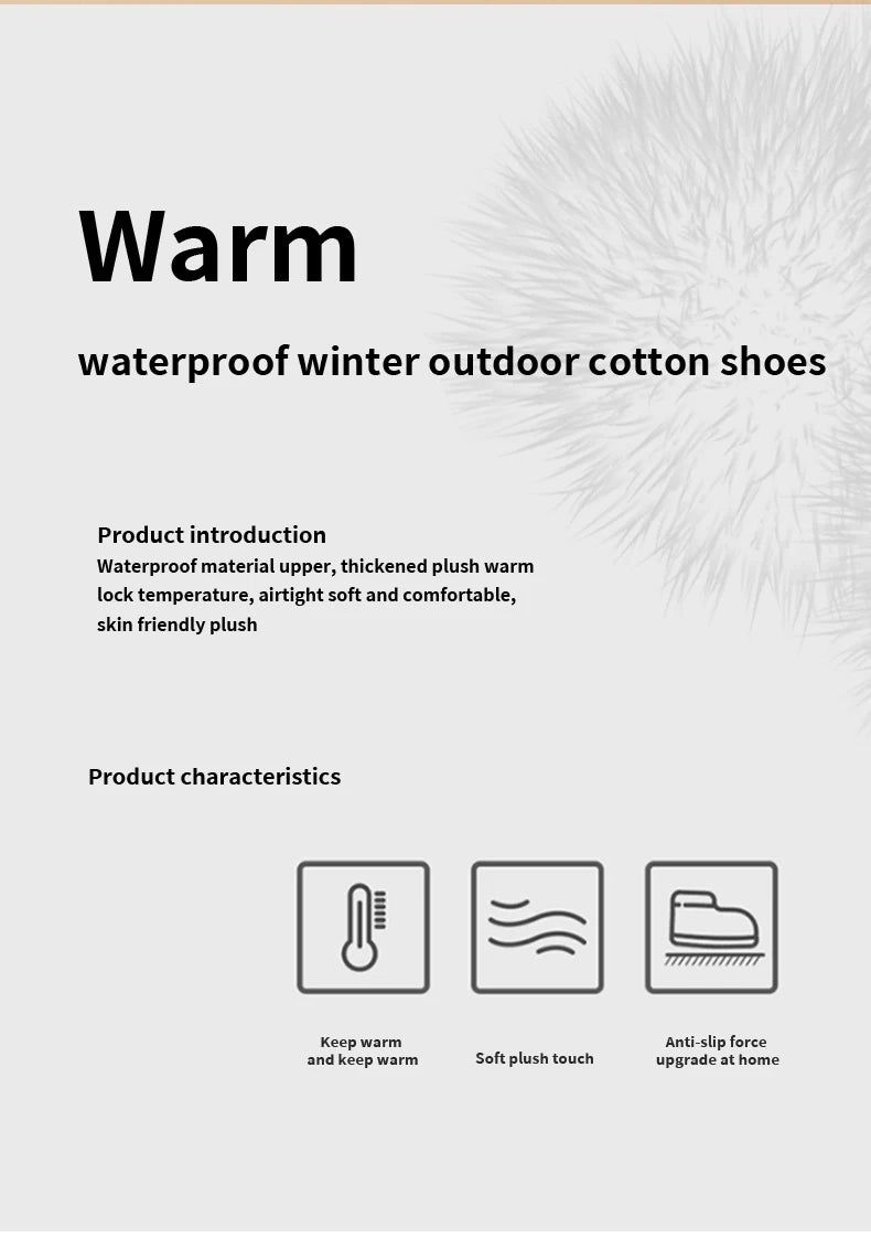 Ladies Heel Coverage Fleece Slippers Down-proof Fabric Shoes Non-Slip Winter House Shoes with Soft Sole for Home and Outdoor Use