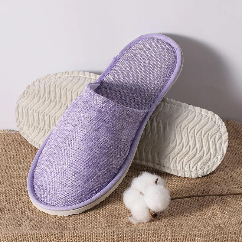 5Pairs/Lot Men Women Disposable Hotel Guest Slippers Cotton Slides Home Travel SPA Slipper Hospitality Cheap Indoor Slip-on