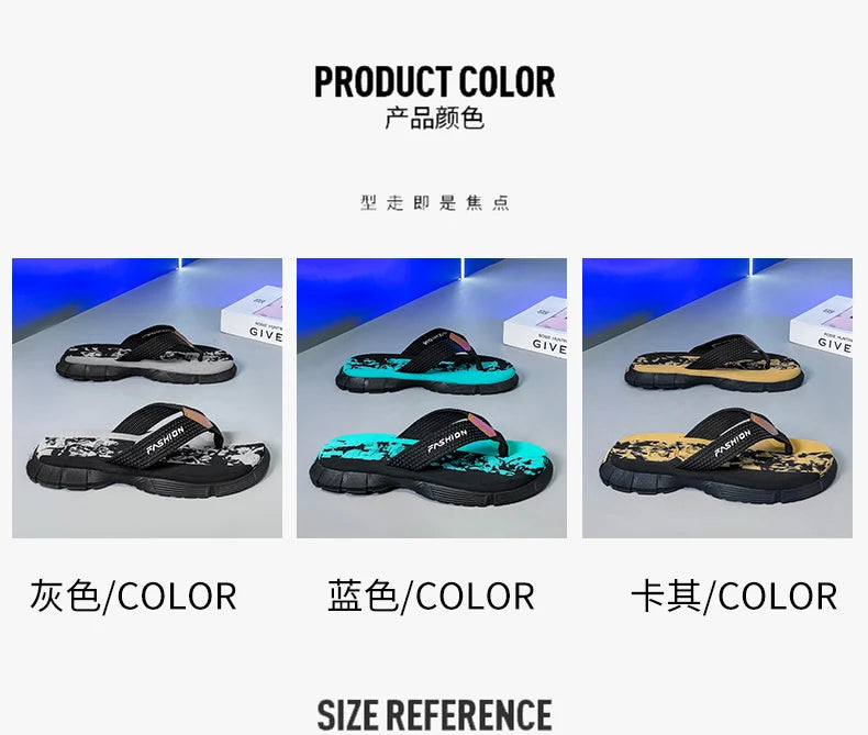 Casual Flip Flops For Men Slippers Beach Sandals Summer Non-Slip Flat Slides Men Slippers Indoor House Shoes Man Male Slipper