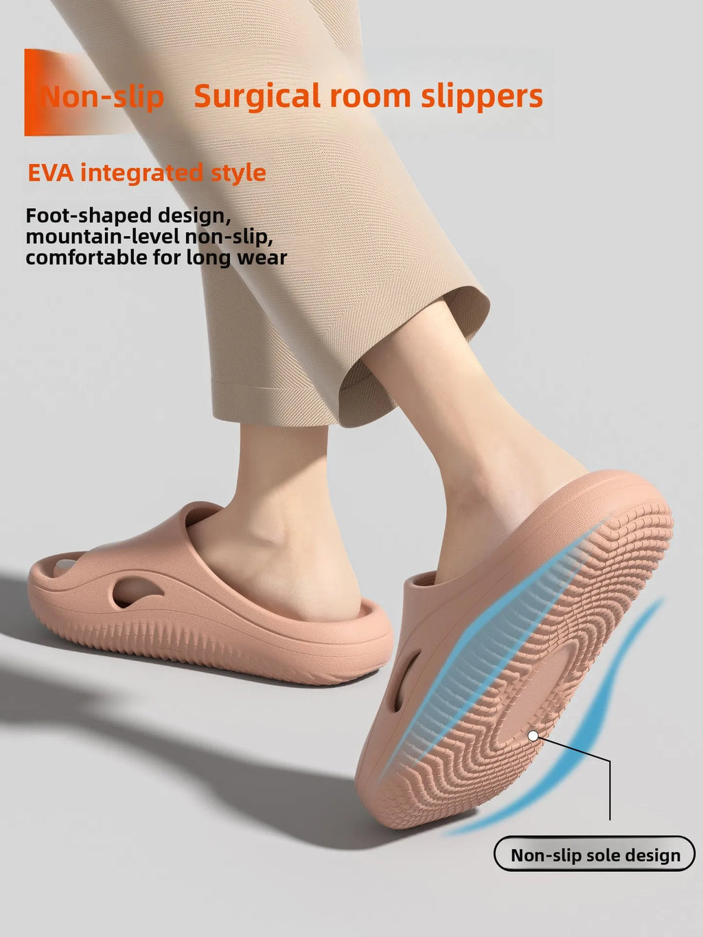 Comfortable Anti-Slip Operating Room Slippers for Men And Women Home Slippers round Toe EVA Material All Seasons Wear