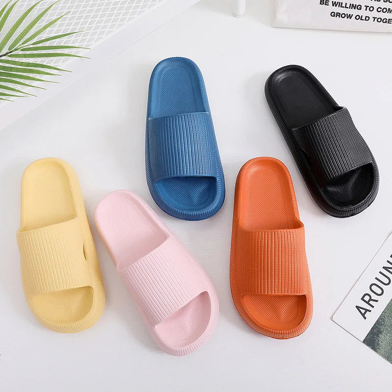 Kidmi Summer Thick Sole Slippers Women Sandals Household Softsole Slippers Antiskid Breathable Shoes Flat Sandals For Women