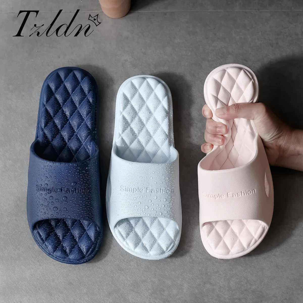 TZLDN 36-49 plus size EVA Soft Bottom Slippers for Women Home Bathroom Summer Sandals for Men Summer Beach Wear Unisex Slides