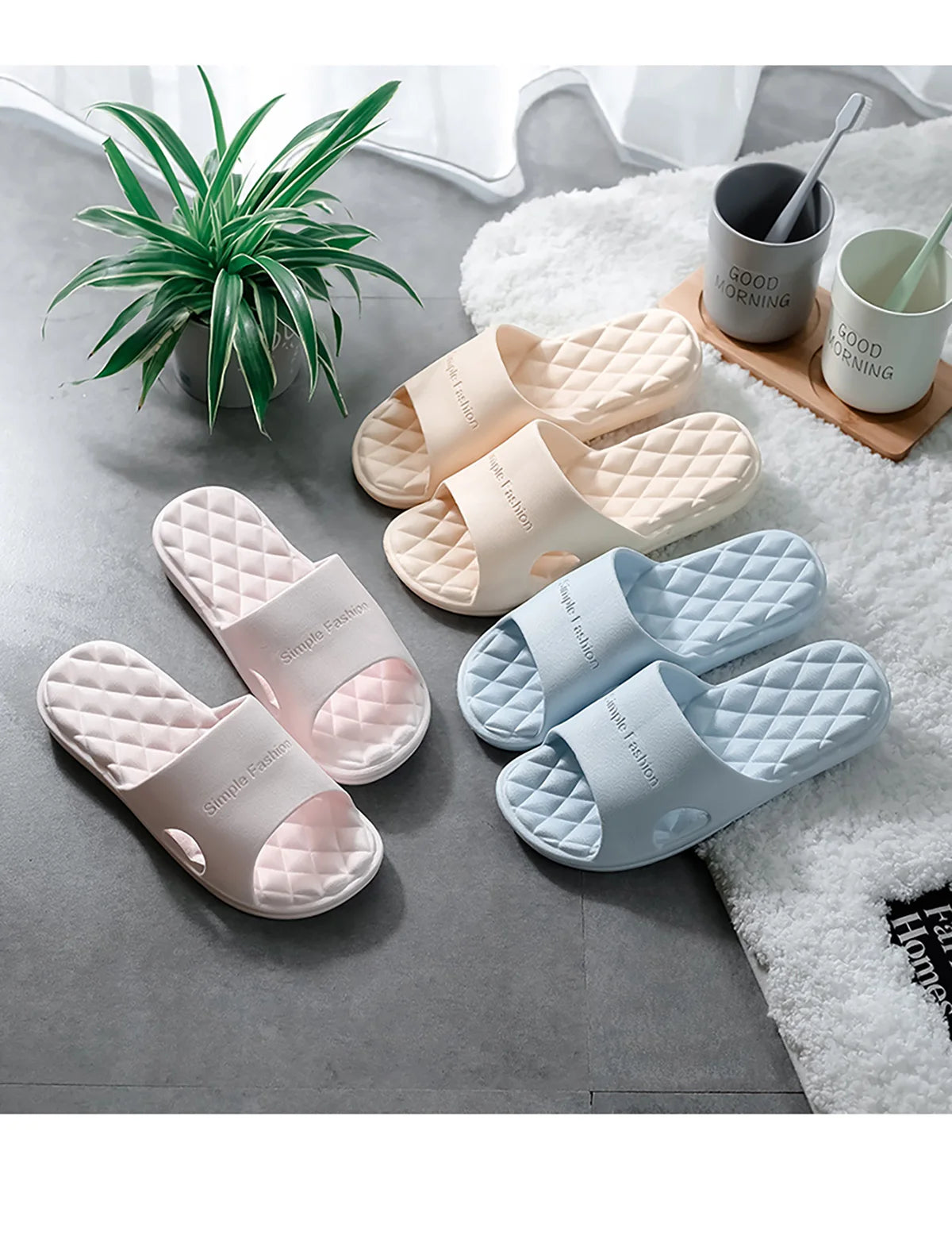 TZLDN 36-49 plus size EVA Soft Bottom Slippers for Women Home Bathroom Summer Sandals for Men Summer Beach Wear Unisex Slides