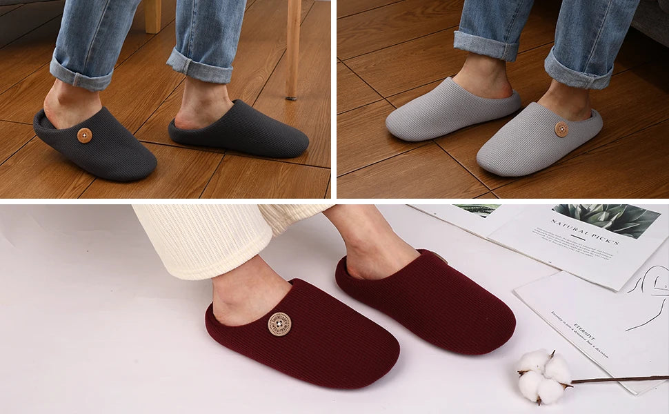 Classic Men Slippers Indoor Men Slippers Fashion Men House Slippers Outdoor Antiskid Soft Men Flat Slippers Winter Bedroom Shoes