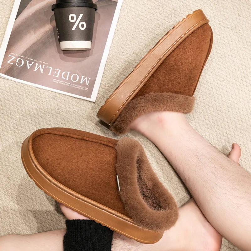 Autumn and Winter Slippers Women's Indoor Home Comfortable Fashion All-match Plush Warm Slippers Unisex Home Shoes for Winter