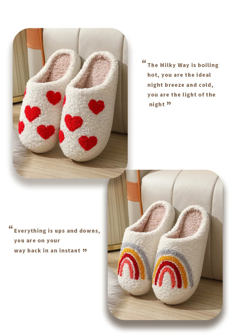 Women's Winter High-End Cotton Slippers, Women's Indoor Home Plush Warm Maternity Slippers, Couple Slippers with Added Fleece for Men in Autumn and Winter