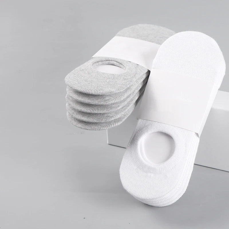 5/10/20 Pairs Summer Boat Socks For Men Non-slip Silicone Invisible Cotton Socks Breathable No-Show Slippers Sport Ankle Socks