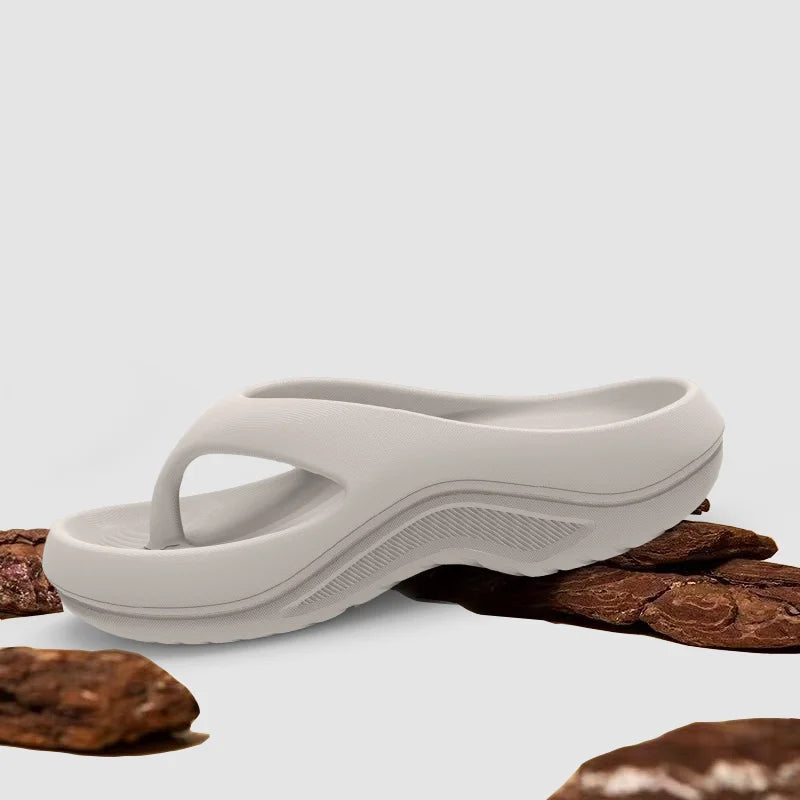 Women's EVA Thick-Heeled Sandals Anti-Slip Odor-Resistant Outdoor Wearable Flip Flops Comfortable Summer Slippers