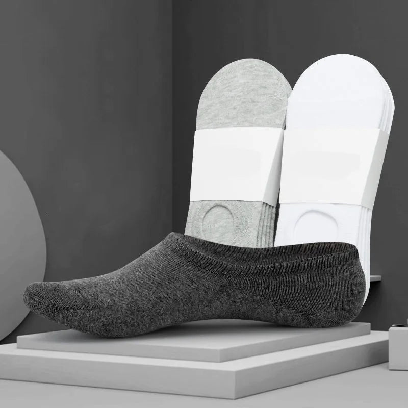 5/10/20 Pairs Summer Boat Socks For Men Non-slip Silicone Invisible Cotton Socks Breathable No-Show Slippers Sport Ankle Socks