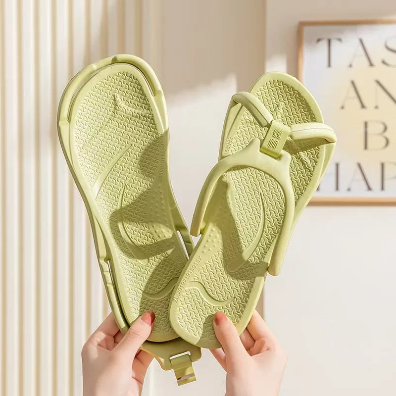 Foldable Travel Slippers Unisex EVA Flip Flops Hotel Non Slip Women Men Bathroom Indoor Slides Portable Lightweight Comfortable
