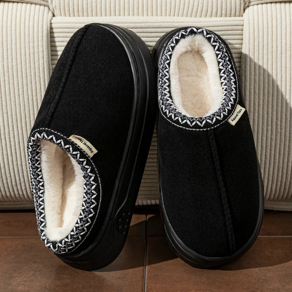 Winter Fashion Simple Fuzzy Home Lady's Shoes Warm Couples Indoor Leisure Soft Sole Women's Slippers Non-slip Fuzzy Bedroom