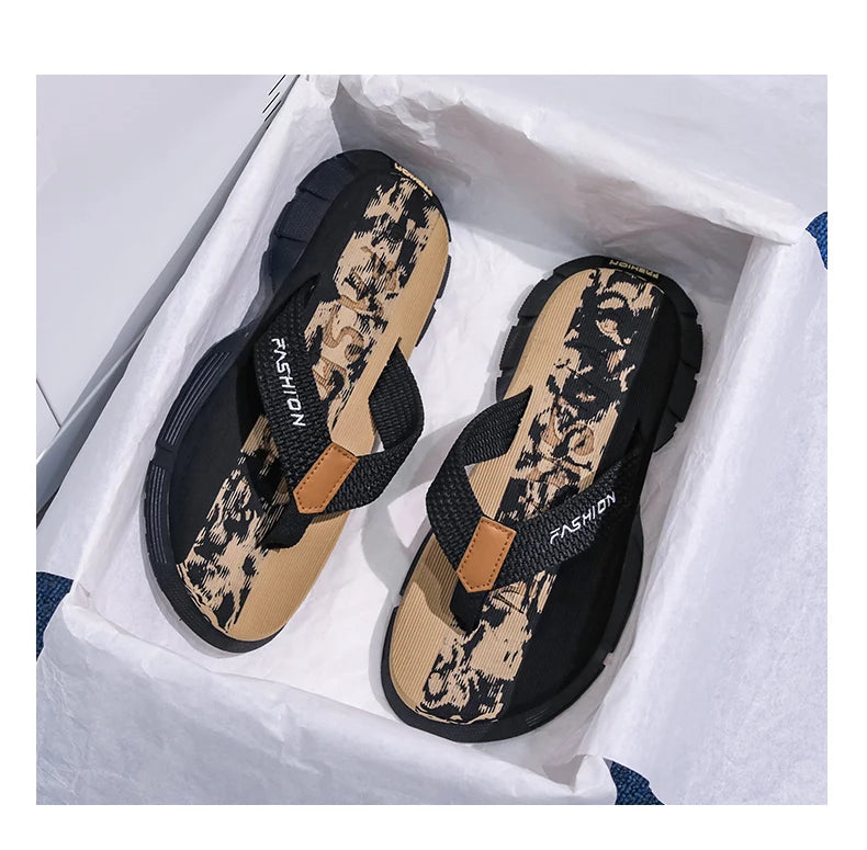 Casual Flip Flops For Men Slippers Beach Sandals Summer Non-Slip Flat Slides Men Slippers Indoor House Shoes Man Male Slipper