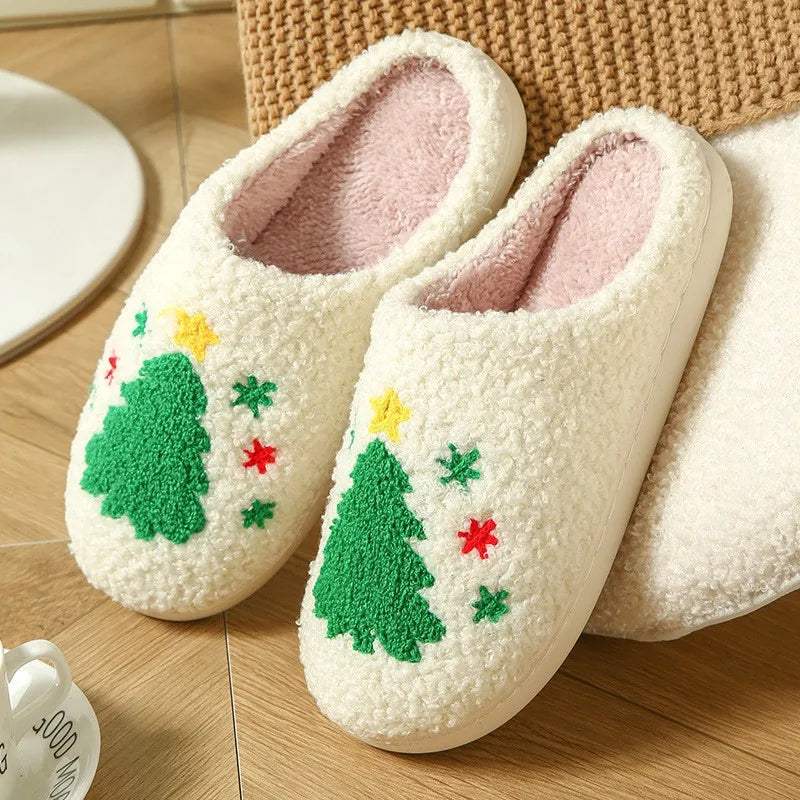 Women's Winter High-End Cotton Slippers, Women's Indoor Home Plush Warm Maternity Slippers, Couple Slippers with Added Fleece for Men in Autumn and Winter