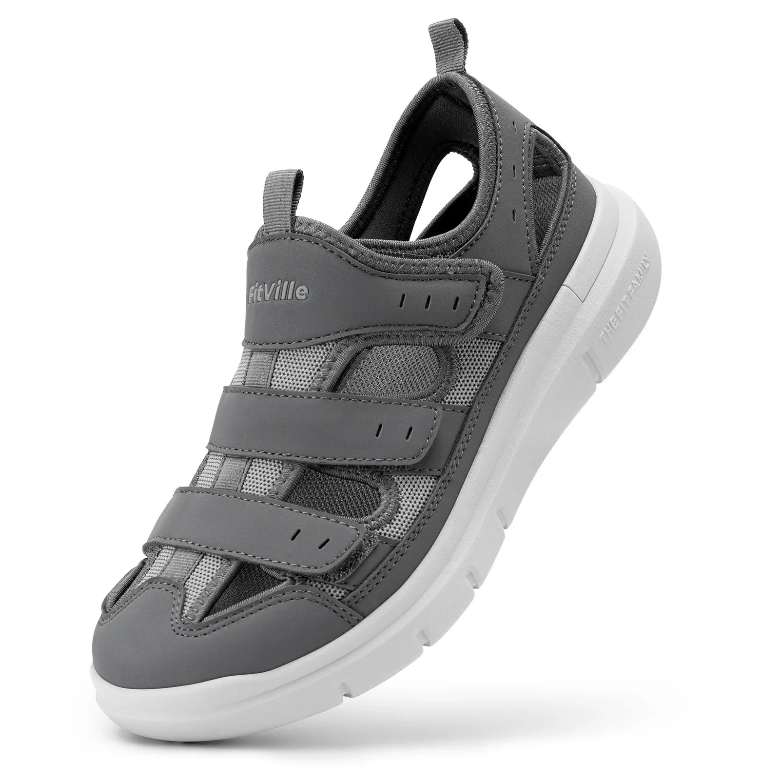 FitVille Men's Sandals Widened Diabetes Shoes Mens Casual Shoes Lightweight for Plantar Fasciitis Arch support Relief Pain