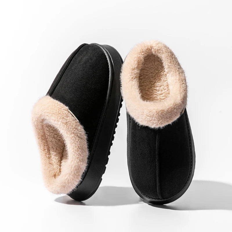 Autumn and Winter Slippers Women's Indoor Home Comfortable Fashion All-match Plush Warm Slippers Unisex Home Shoes for Winter