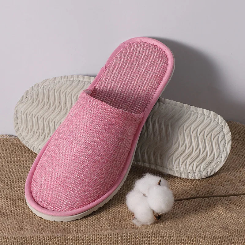 5Pairs/Lot Men Women Disposable Hotel Guest Slippers Cotton Slides Home Travel SPA Slipper Hospitality Cheap Indoor Slip-on