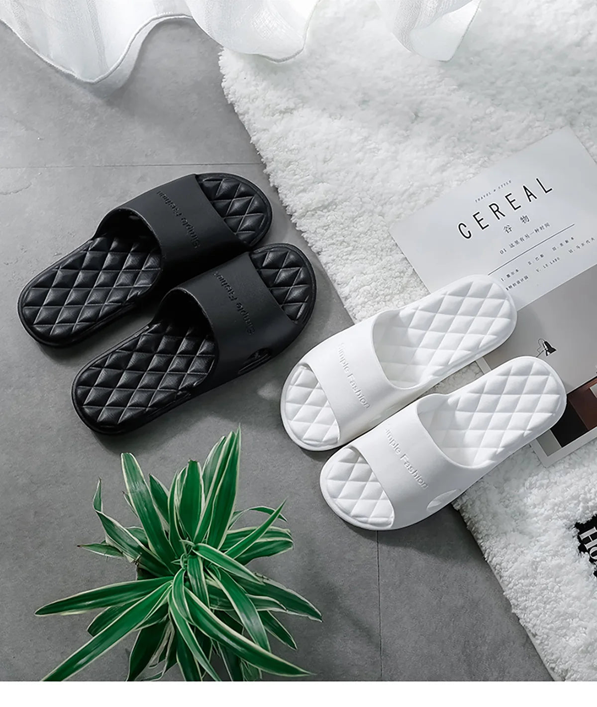 TZLDN 36-49 plus size EVA Soft Bottom Slippers for Women Home Bathroom Summer Sandals for Men Summer Beach Wear Unisex Slides