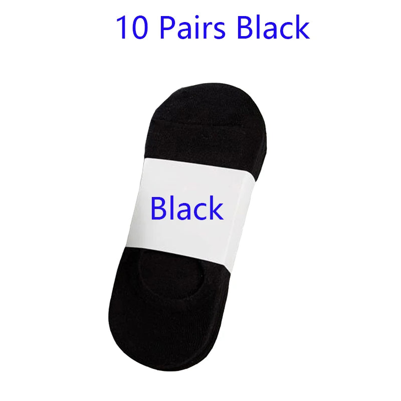 5/10/20 Pairs Summer Boat Socks For Men Non-slip Silicone Invisible Cotton Socks Breathable No-Show Slippers Sport Ankle Socks