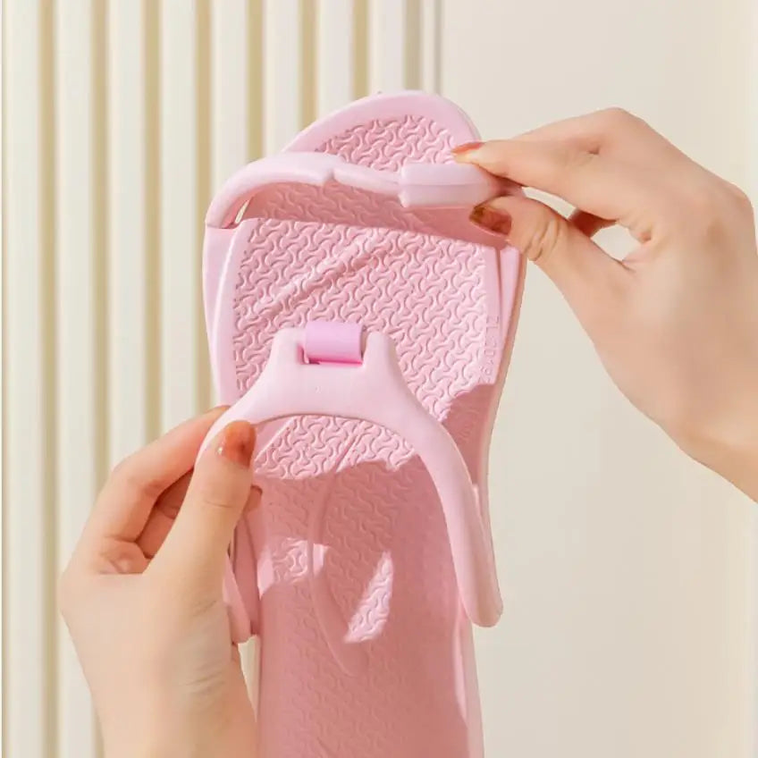 Foldable Travel Slippers Unisex EVA Flip Flops Hotel Non Slip Women Men Bathroom Indoor Slides Portable Lightweight Comfortable