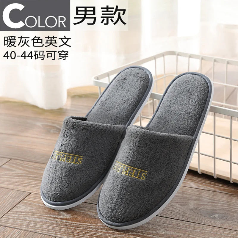 5Pairs/Lot Men Women Disposable Hotel Guest Slippers Cotton Slides Home Travel SPA Slipper Hospitality Cheap Indoor Slip-on