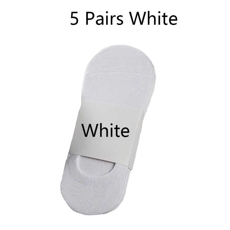 5/10/20 Pairs Summer Boat Socks For Men Non-slip Silicone Invisible Cotton Socks Breathable No-Show Slippers Sport Ankle Socks