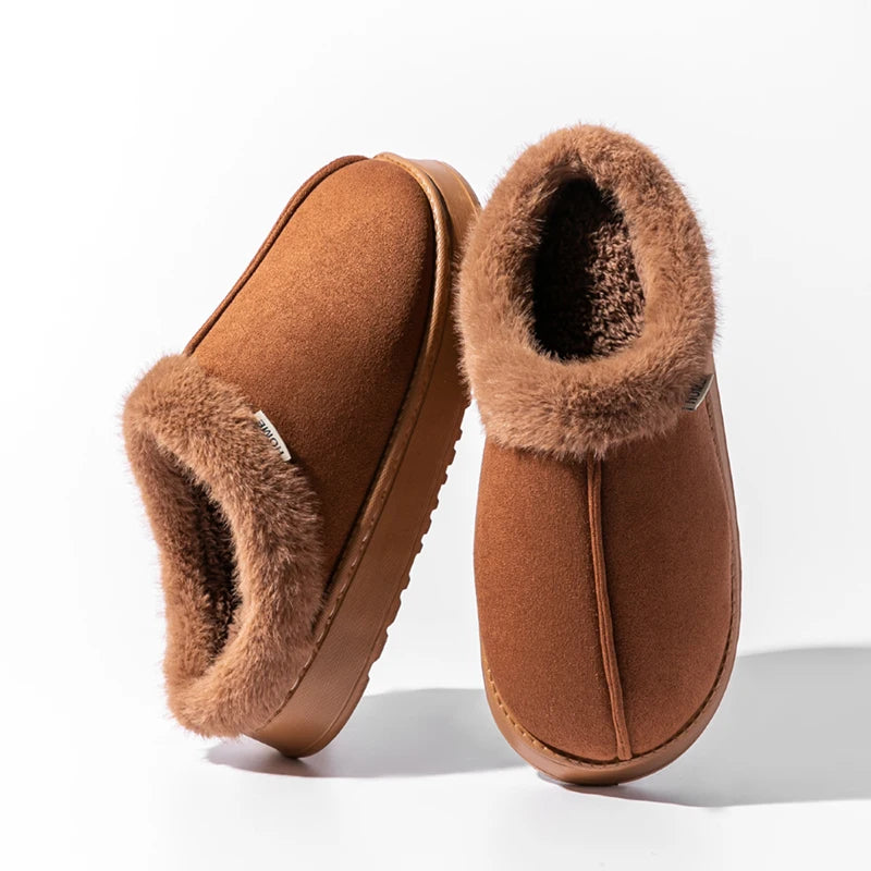 Autumn and Winter Slippers Women's Indoor Home Comfortable Fashion All-match Plush Warm Slippers Unisex Home Shoes for Winter