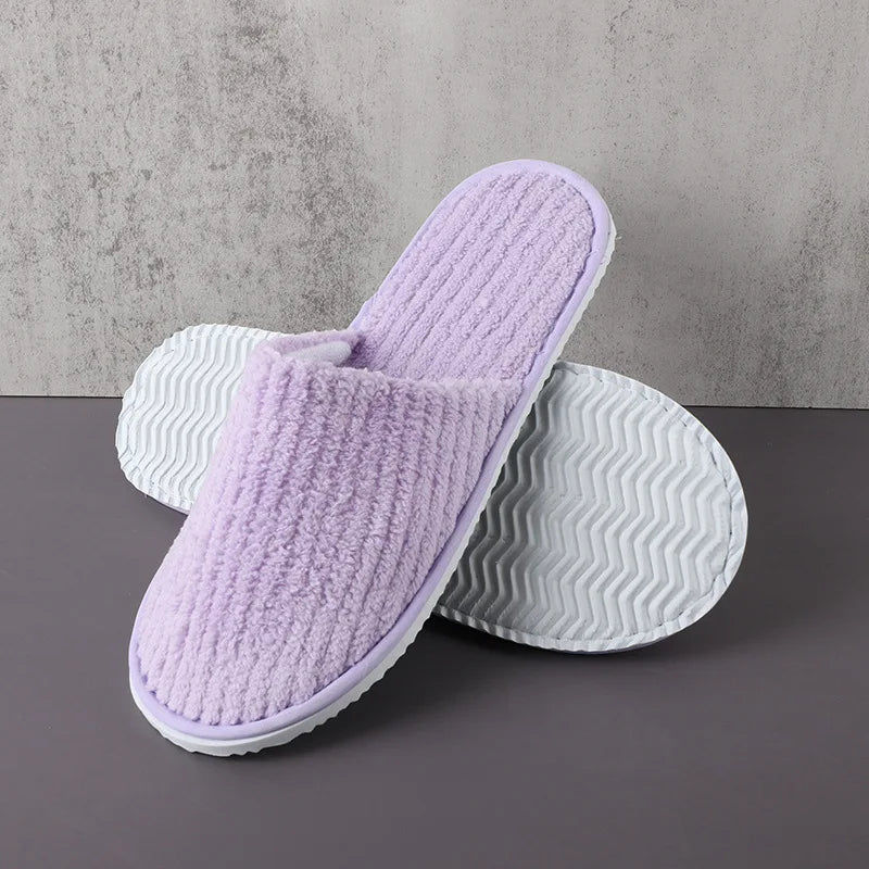 5Pairs/Lot Men Women Disposable Hotel Guest Slippers Cotton Slides Home Travel SPA Slipper Hospitality Cheap Indoor Slip-on