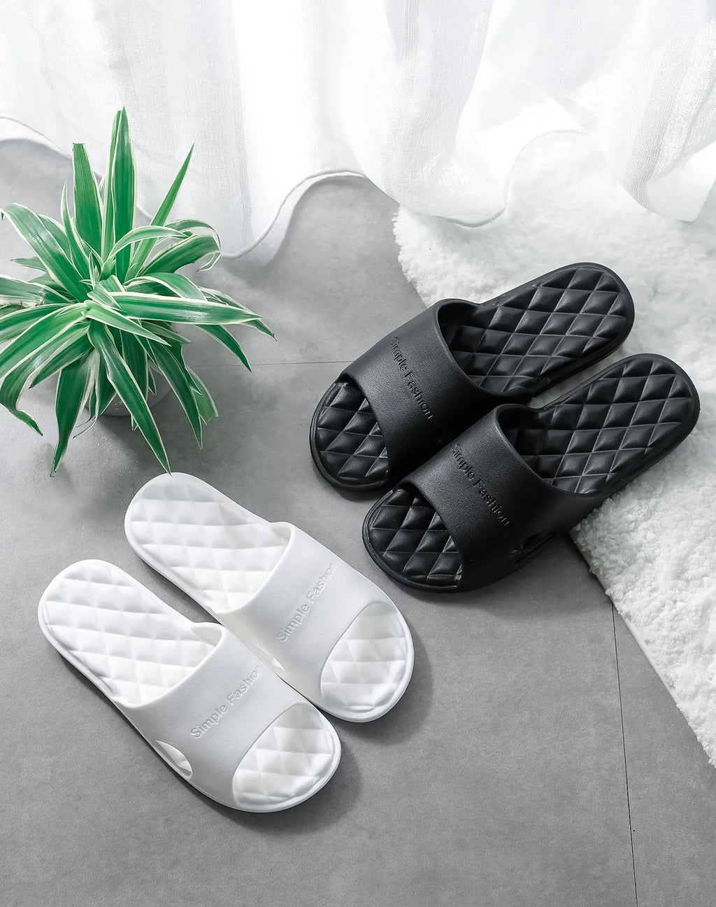 TZLDN 36-49 plus size EVA Soft Bottom Slippers for Women Home Bathroom Summer Sandals for Men Summer Beach Wear Unisex Slides