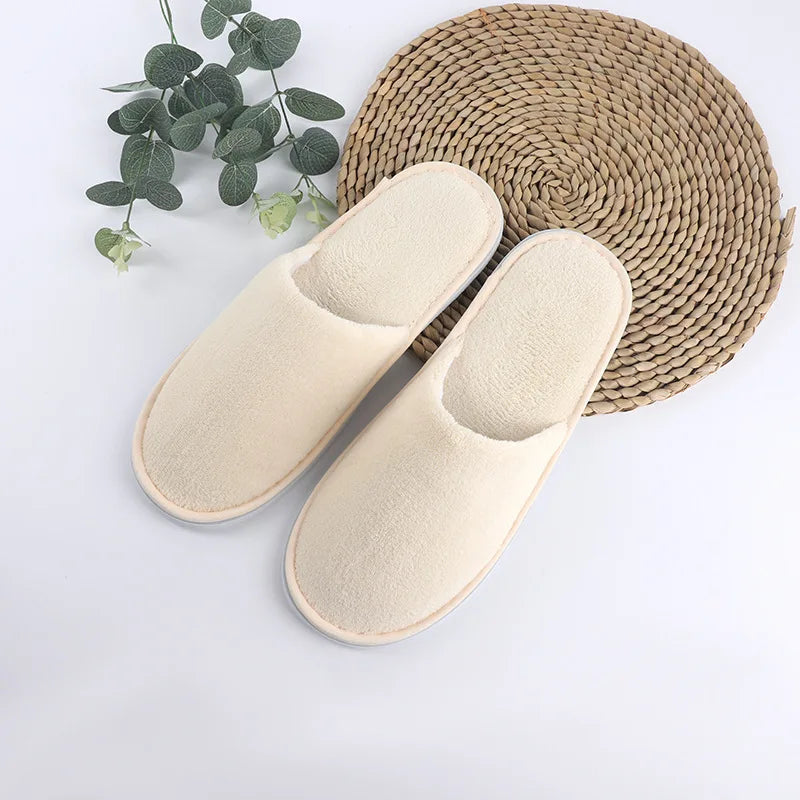 5Pairs/Lot Men Women Disposable Hotel Guest Slippers Cotton Slides Home Travel SPA Slipper Hospitality Cheap Indoor Slip-on