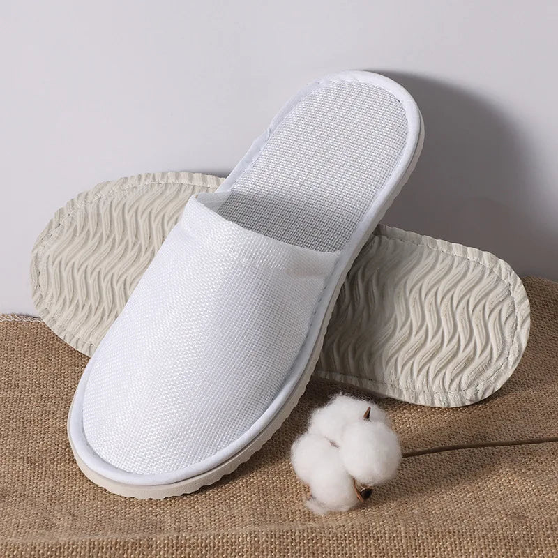 5Pairs/Lot Men Women Disposable Hotel Guest Slippers Cotton Slides Home Travel SPA Slipper Hospitality Cheap Indoor Slip-on