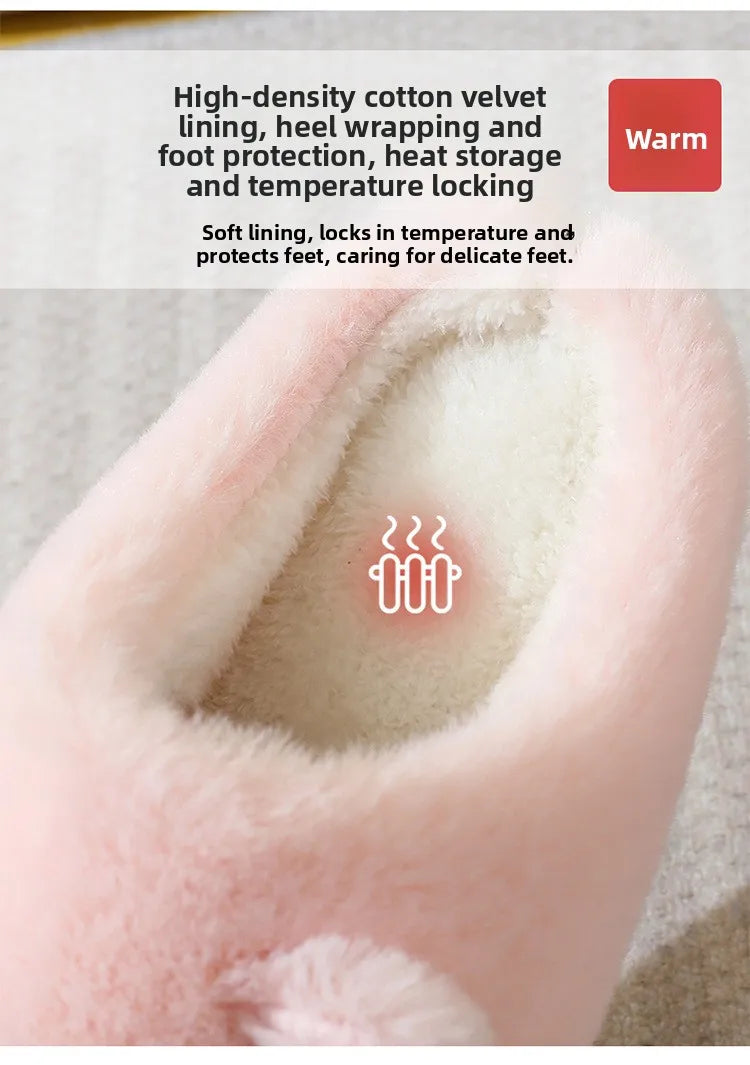 2025 New Winter Plush Slippers - Cat Pattern Couple House Shoes, Cozy Furry Indoor Slides for Women & Men, Non-Slip Home Booties