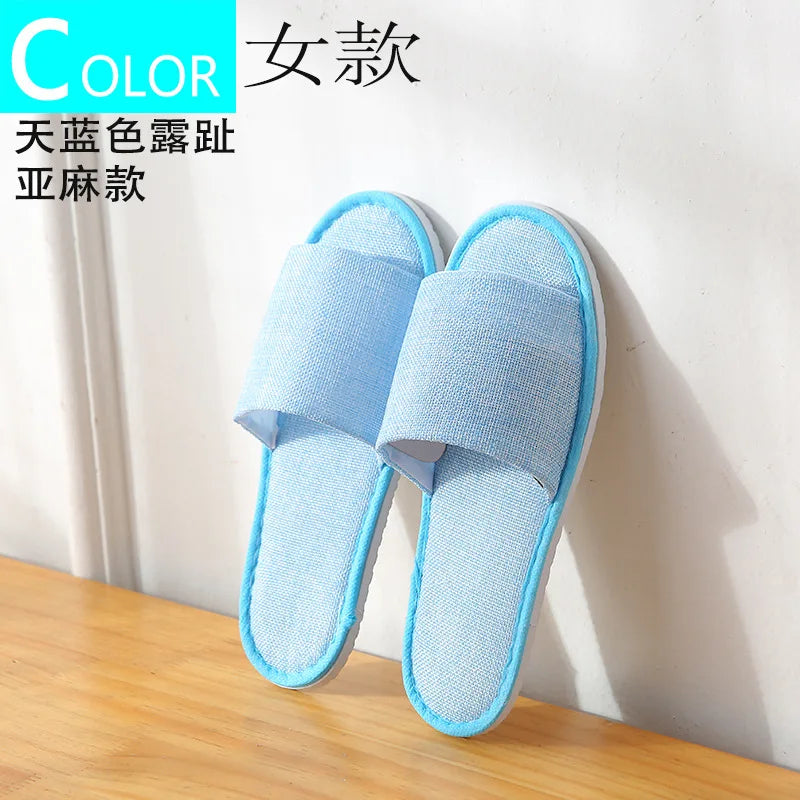 5Pairs/Lot Men Women Disposable Hotel Guest Slippers Cotton Slides Home Travel SPA Slipper Hospitality Cheap Indoor Slip-on