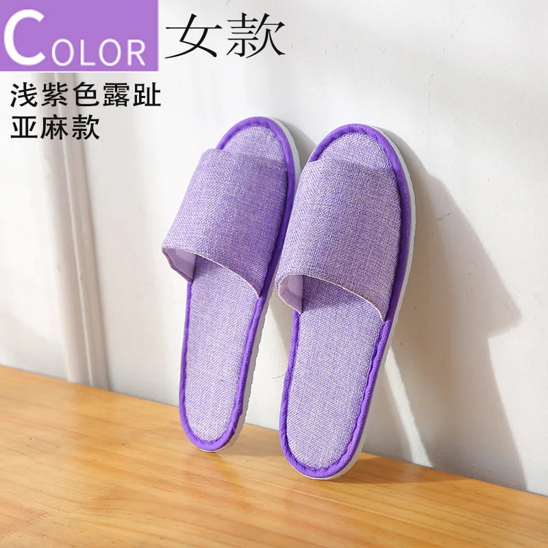 5Pairs/Lot Men Women Disposable Hotel Guest Slippers Cotton Slides Home Travel SPA Slipper Hospitality Cheap Indoor Slip-on