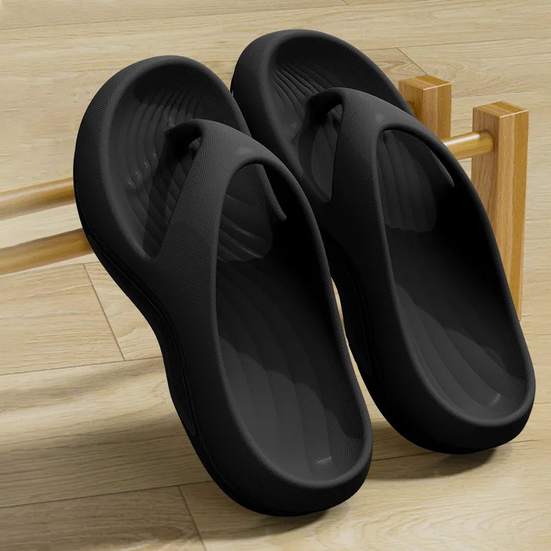 Women's EVA Thick-Heeled Sandals Anti-Slip Odor-Resistant Outdoor Wearable Flip Flops Comfortable Summer Slippers