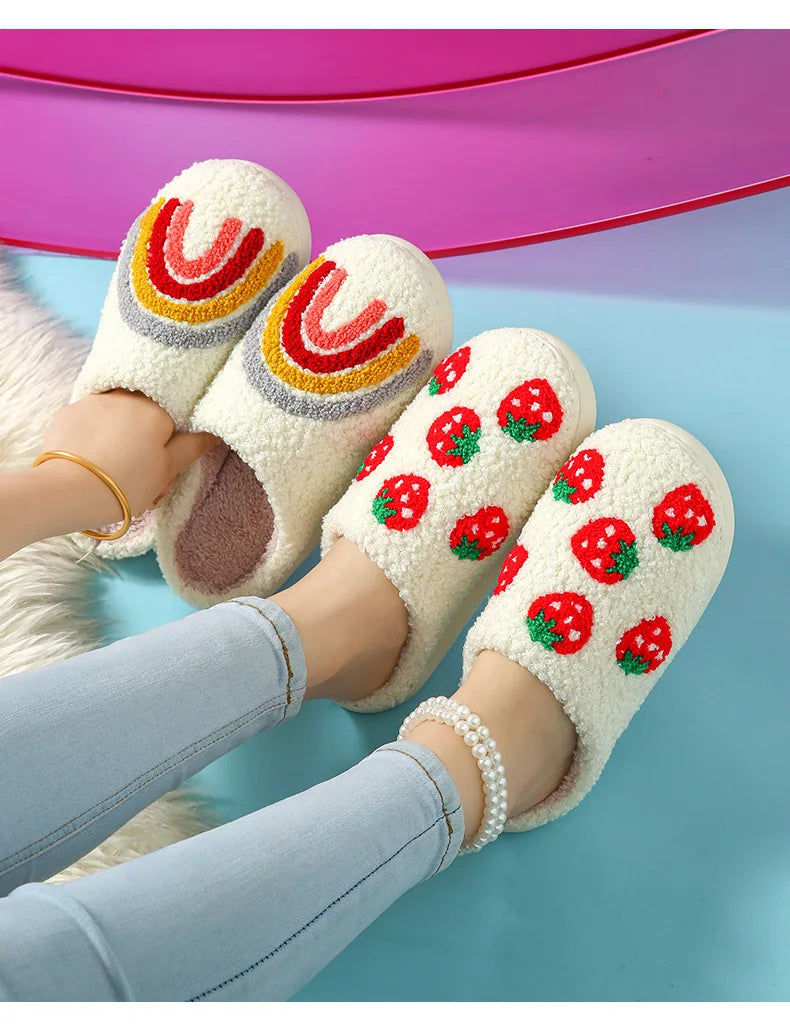 Women's Winter High-End Cotton Slippers, Women's Indoor Home Plush Warm Maternity Slippers, Couple Slippers with Added Fleece for Men in Autumn and Winter