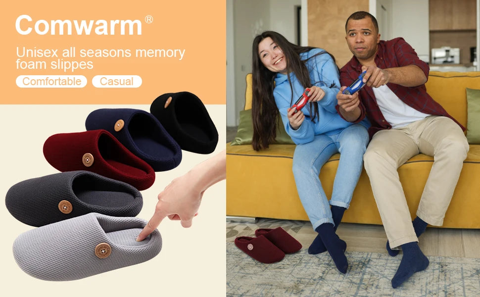 Classic Men Slippers Indoor Men Slippers Fashion Men House Slippers Outdoor Antiskid Soft Men Flat Slippers Winter Bedroom Shoes