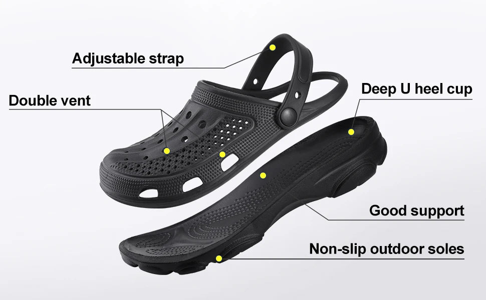 Kidmi Fashion Men Clogs Slippers Summer Clogs Slippers Outdoor Breathable Beach Slippers Soft Men Garden Slippers Home Sandals