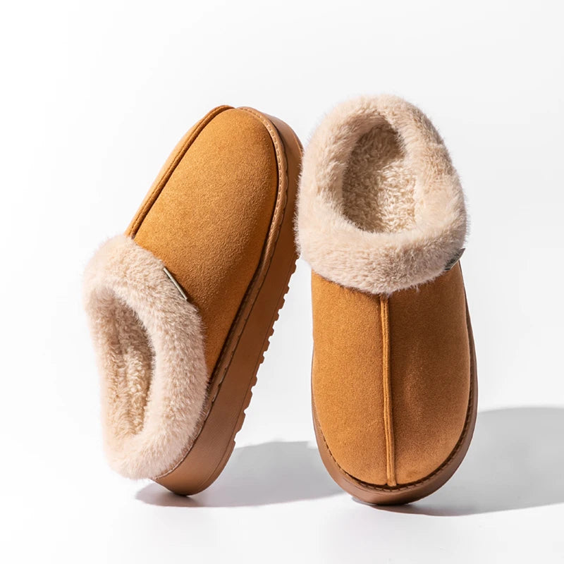 Autumn and Winter Slippers Women's Indoor Home Comfortable Fashion All-match Plush Warm Slippers Unisex Home Shoes for Winter