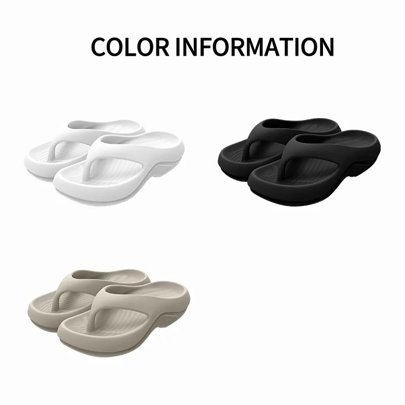 Women's EVA Thick-Heeled Sandals Anti-Slip Odor-Resistant Outdoor Wearable Flip Flops Comfortable Summer Slippers