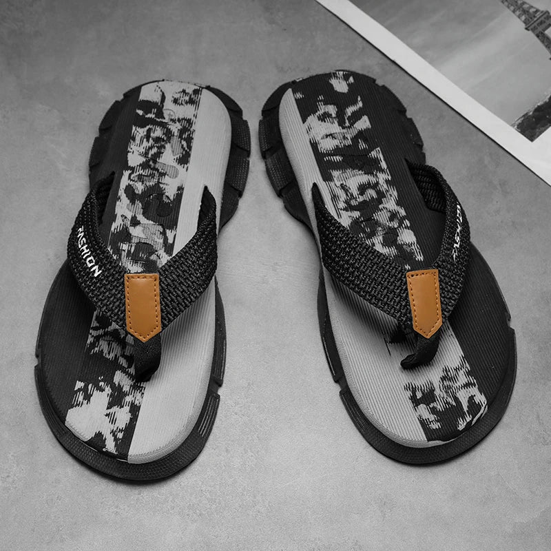Casual Flip Flops For Men Slippers Beach Sandals Summer Non-Slip Flat Slides Men Slippers Indoor House Shoes Man Male Slipper