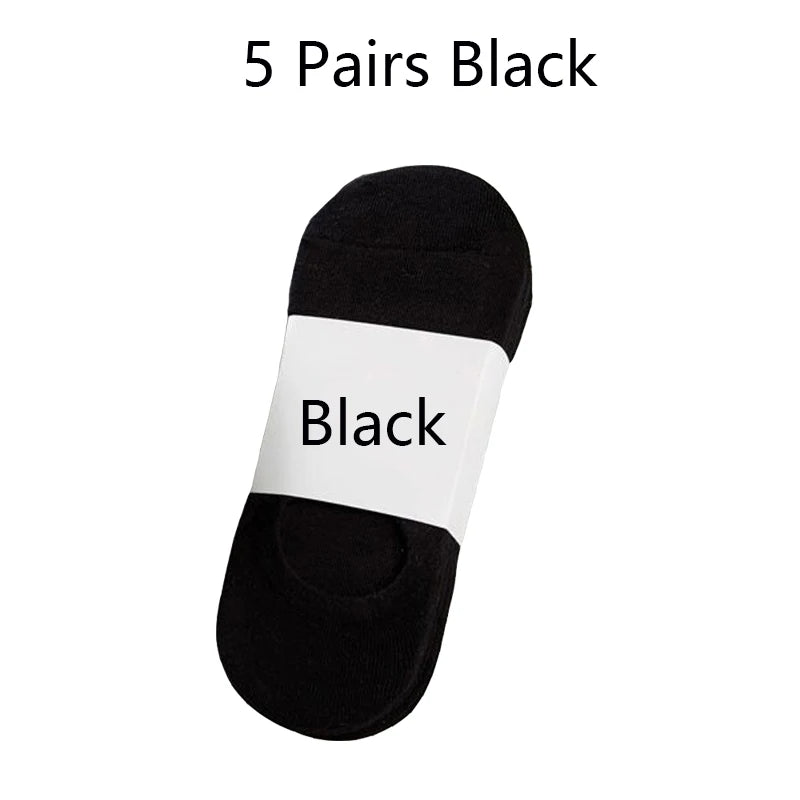 5/10/20 Pairs Summer Boat Socks For Men Non-slip Silicone Invisible Cotton Socks Breathable No-Show Slippers Sport Ankle Socks