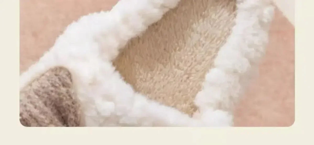 Women's thick-soled plush slippers for indoor outdoor use, non-slip warm fuzzy house shoes with soft fleece, slippers daily wear