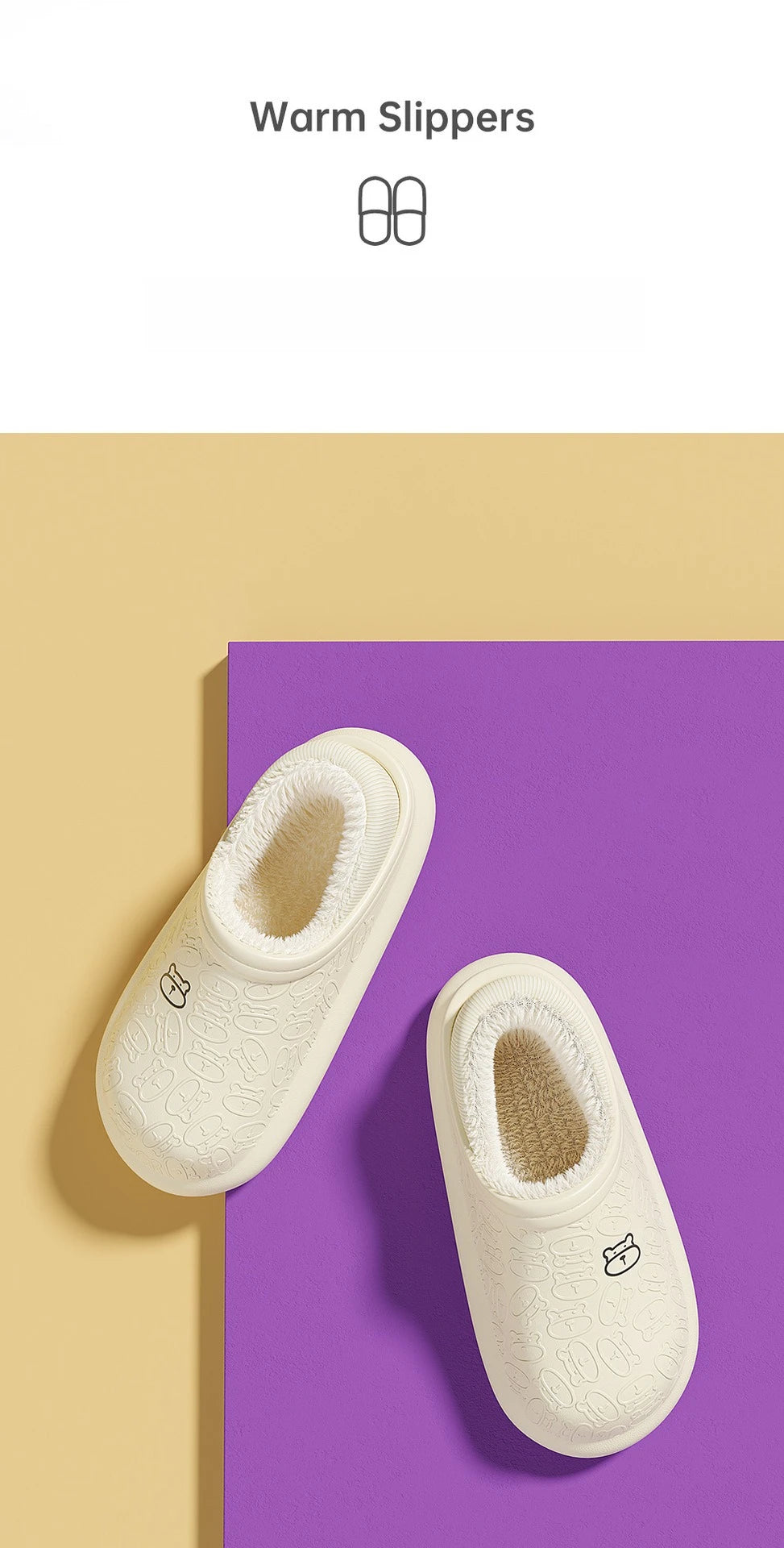 Waterproof Winter Slippers for Women & Men - Non-Slip Plush Scuff Shoes, Thick Sole Indoor/Outdoor Slides for Shower & Home