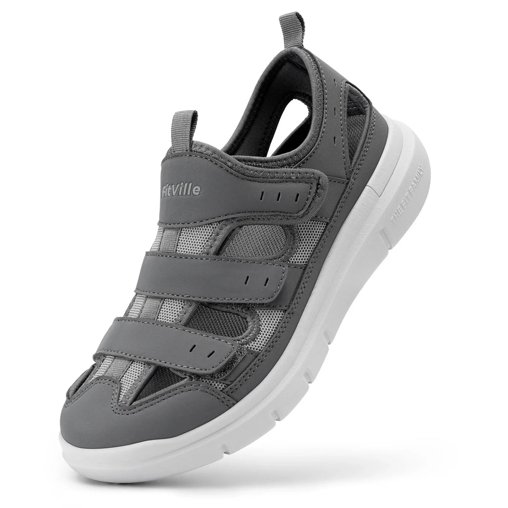 FitVille Men's Sandals Widened Diabetes Shoes Mens Casual Shoes Lightweight for Plantar Fasciitis Arch support Relief Pain