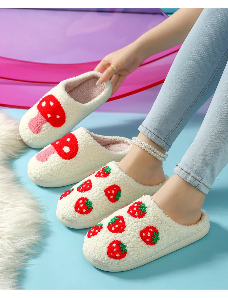 Women's Winter High-End Cotton Slippers, Women's Indoor Home Plush Warm Maternity Slippers, Couple Slippers with Added Fleece for Men in Autumn and Winter