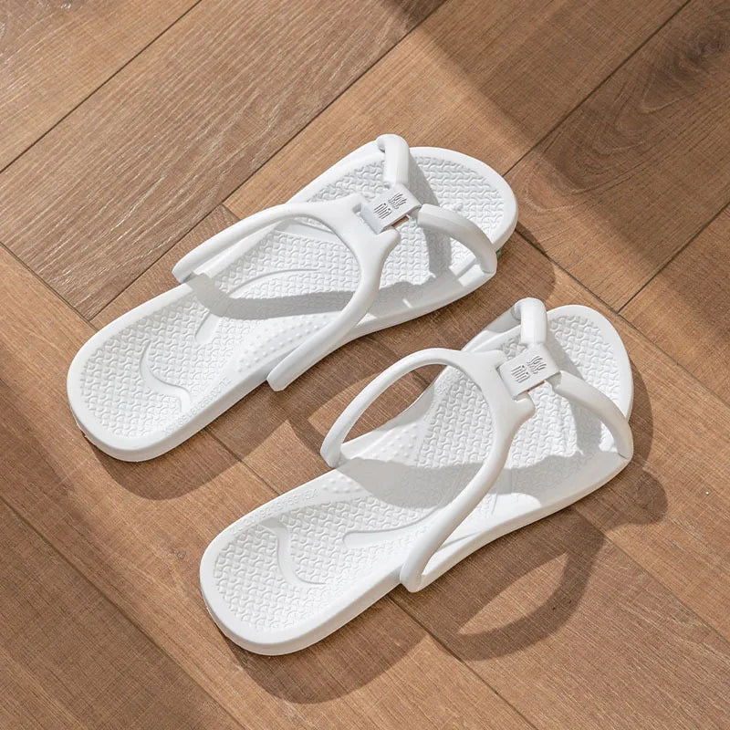 Foldable Travel Slippers Unisex EVA Flip Flops Hotel Non Slip Women Men Bathroom Indoor Slides Portable Lightweight Comfortable