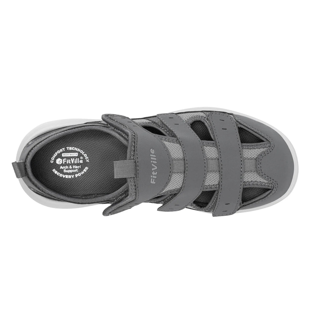 FitVille Men's Sandals Widened Diabetes Shoes Mens Casual Shoes Lightweight for Plantar Fasciitis Arch support Relief Pain