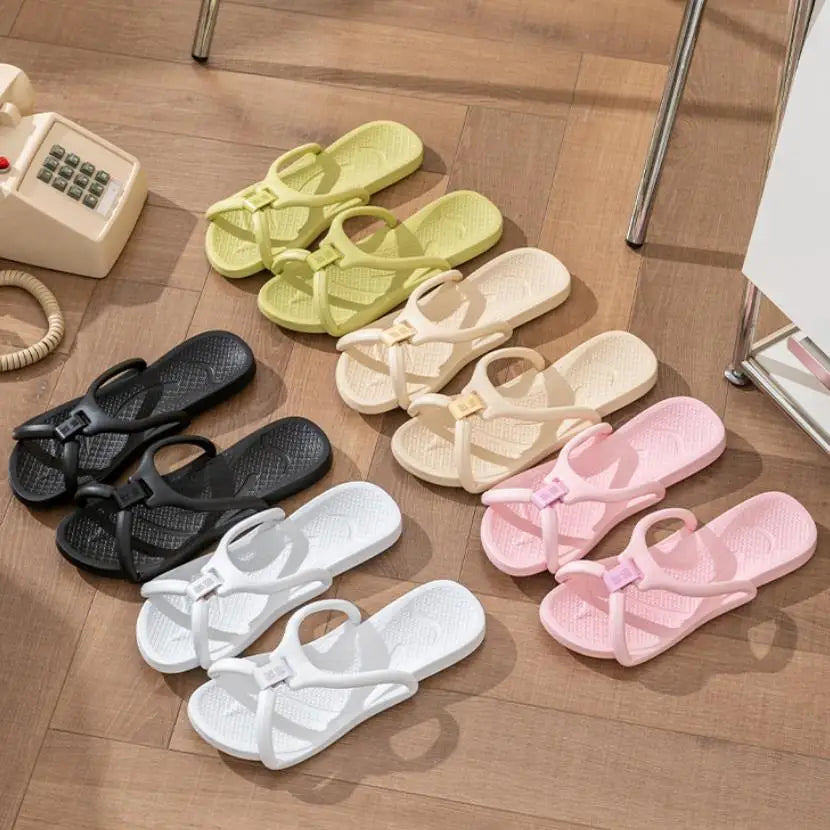 Foldable Travel Slippers Unisex EVA Flip Flops Hotel Non Slip Women Men Bathroom Indoor Slides Portable Lightweight Comfortable
