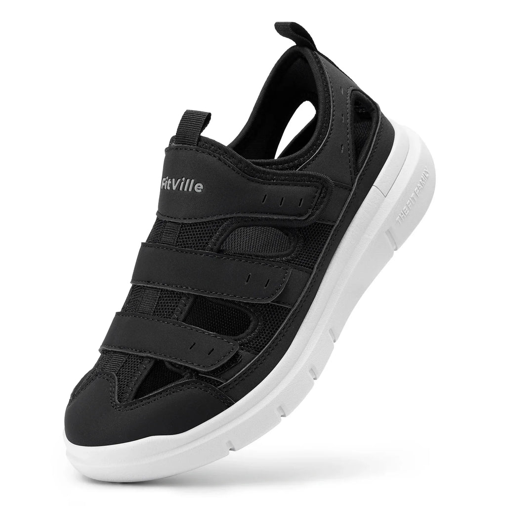 FitVille Men's Sandals Widened Diabetes Shoes Mens Casual Shoes Lightweight for Plantar Fasciitis Arch support Relief Pain